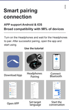 Load image into Gallery viewer, Earphone Language Translator Bluetooth Music Play