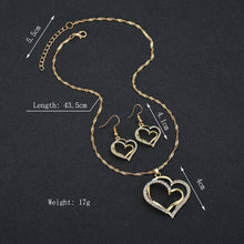 Load image into Gallery viewer, Exquisite Double Heart Necklace Earrings Bracelet Jewelry Set