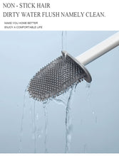 Load image into Gallery viewer, Soft TPR Silicone Head Toilet Brush with Holder Black Wall-mounted Detachable Handle Bathroom Cleaner Durable WC Accessories - OZN Shopping