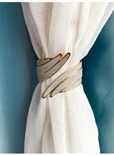 Load image into Gallery viewer, European light luxury curtain strap with metal inlaid diamond buckle