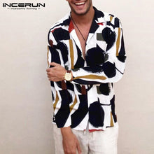 Load image into Gallery viewer, Fashion Print Men Shirt Lapel Collar Streetwear Long Sleeve Breathable Hawaiian Casual Shirts Men Chic Camisa S-5XL - OZN Shopping