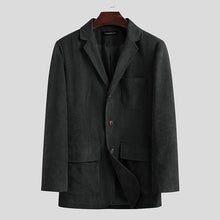 Load image into Gallery viewer, Men Corduroy Blazers Solid Lapel Business Casual Suit Multi Pockets Long Sleeve Jackets Retro Elegant Men Blazer Coats INCERUN 7 - OZN Shopping