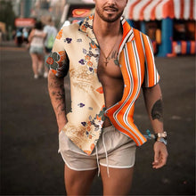 Load image into Gallery viewer, Summer Men's Shirts Ethnic Style Vintage Printing Short Sleeve Loose Korean Clothes Casual Dress Shirts Men Camisa Masculina - OZN Shopping