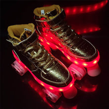 Load image into Gallery viewer, Led Rechargeable 7 Colorful Flash Shoes Double Row 4 Wheel Roller Skates - OZN Shopping