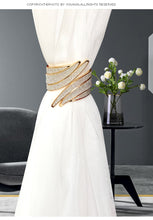 Load image into Gallery viewer, European light luxury curtain strap with metal inlaid diamond buckle