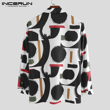 Load image into Gallery viewer, Fashion Print Men Shirt Lapel Collar Streetwear Long Sleeve Breathable Hawaiian Casual Shirts Men Chic Camisa S-5XL - OZN Shopping