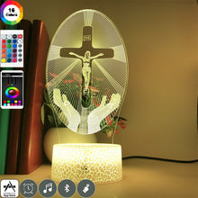 Load image into Gallery viewer, Christian 3D Cross Night Light Home Decor Bluetooth Speaker Table Lamp - OZN Shopping