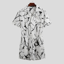 Load image into Gallery viewer, Summer Men Rompers Shorts Streetwear Printing Short Sleeve Beach Hawaiian Playsuit Button Casual Men Jumpsuits INCERUN 2020 7 - OZN Shopping