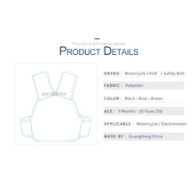 Load image into Gallery viewer, Adjustable Motorcycle Safety Belt For Children - OZN Shopping