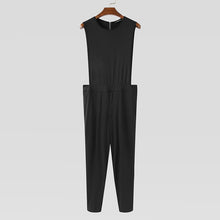 Load image into Gallery viewer, Fashion Men Jumpsuit Solid Color Sleeveless Casual O Neck Fitness Rompers Zippers Streetwear Chic Men Overalls Trousers INCERUN - OZN Shopping