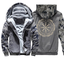 Load image into Gallery viewer, Winter Thick Mens Hoodies Viking Printing Male Jacket Hip Hop Brand Outwear Hot Sale Camouflage Sleeve Men's Jacket Casual - OZN Shopping