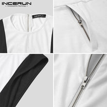 Load image into Gallery viewer, Fashion Men Patchwork Jumpsuits Streetwear Sleeveless Workout Joggers 2020 Casual Overalls O Neck Chic Men Rompers Pants INCERUN - OZN Shopping
