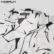 Load image into Gallery viewer, Summer Men Rompers Shorts Streetwear Printing Short Sleeve Beach Hawaiian Playsuit Button Casual Men Jumpsuits INCERUN 2020 7 - OZN Shopping