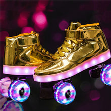 Load image into Gallery viewer, Led Rechargeable 7 Colorful Flash Shoes Double Row 4 Wheel Roller Skates - OZN Shopping