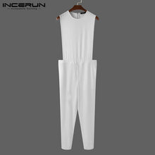 Load image into Gallery viewer, Fashion Men Jumpsuit Solid Color Sleeveless Casual O Neck Fitness Rompers Zippers Streetwear Chic Men Overalls Trousers INCERUN - OZN Shopping