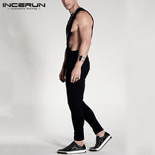 Load image into Gallery viewer, Fashion Men Jumpsuit Solid Color Sleeveless Casual O Neck Fitness Rompers Zippers Streetwear Chic Men Overalls Trousers INCERUN - OZN Shopping