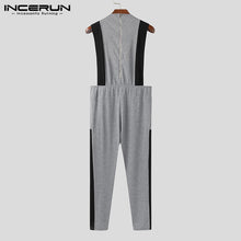 Load image into Gallery viewer, Fashion Men Patchwork Jumpsuits Streetwear Sleeveless Workout Joggers 2020 Casual Overalls O Neck Chic Men Rompers Pants INCERUN - OZN Shopping