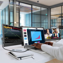 Load image into Gallery viewer, Laptop Triple Screen Monitor Portable IPS Monitor 11'' 1920x1080 USB-C HDMI Gaming Display