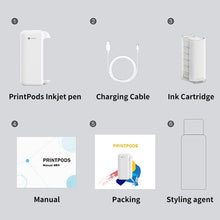 Load image into Gallery viewer, EVEBOT PrintPods Handheld Printer Portable Mini Inkjet Tattoo Printer with Ink Cartridge WiFi Connection For Android/iOS - OZN Shopping