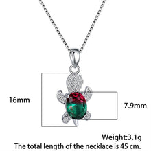 Load image into Gallery viewer, Blue Purple Oval Zircon Pendant Rainbow Stone Cute Turtle Necklaces For Women Fashion Jewelry Multicolor Crystal Animal Necklace - OZN Shopping