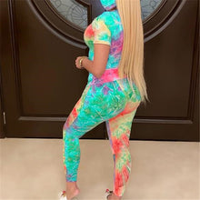Load image into Gallery viewer, Tie-Dye Clothes Set Women Summer Casual Two Piece Sportswear
