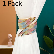 Load image into Gallery viewer, European light luxury curtain strap with metal inlaid diamond buckle