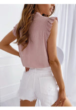 Load image into Gallery viewer, Women Summer Elegant Ruffles Sleeveless Polka Pot Lace Up Tops