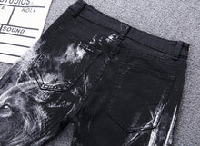 Load image into Gallery viewer, Wolf Printed Jeans Denim Pants - OZN Shopping
