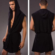 Load image into Gallery viewer, Men Sexy Silk Pajamas Sleepwear Hooded Bathrobe with Briefs - OZN Shopping