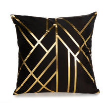 Load image into Gallery viewer, Gold Pillow Case Black And White Golden Painted Pillowcase - OZN Shopping