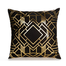 Load image into Gallery viewer, Gold Pillow Case Black And White Golden Painted Pillowcase - OZN Shopping