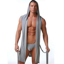 Load image into Gallery viewer, Men Sexy Silk Pajamas Sleepwear Hooded Bathrobe with Briefs - OZN Shopping