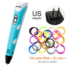 Load image into Gallery viewer, 3D Pen LED Screen DIY 3D Printing Pen 100m ABS Filament Creative Toy Gift For Kids Design Drawing - OZN Shopping