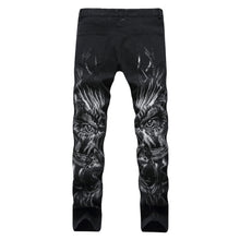 Load image into Gallery viewer, Wolf Printed Jeans Denim Pants - OZN Shopping