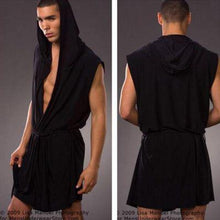 Load image into Gallery viewer, Men Sexy Silk Pajamas Sleepwear Hooded Bathrobe with Briefs - OZN Shopping