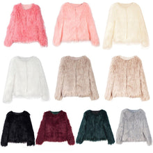 Load image into Gallery viewer, Fashion Furry Faux Fur Coat Women Fluffy Warm Long Sleeve Female Outerwear Autumn Winter Coat Jacket Hairy Collarless Overcoat - OZN Shopping