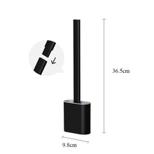 Load image into Gallery viewer, Soft TPR Silicone Head Toilet Brush with Holder Black Wall-mounted Detachable Handle Bathroom Cleaner Durable WC Accessories - OZN Shopping
