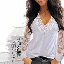 Load image into Gallery viewer, Casual V-neck Lace Long Sleeve - OZN Shopping