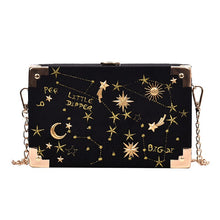 Load image into Gallery viewer, Metal Badge Box Shape Handbag Purse Women Black Chain Party Clutch Bag Kawaii Shoulder Bag Crossbody Messenger Bag - OZN Shopping