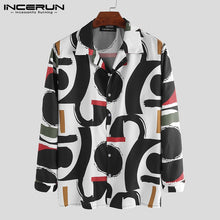 Load image into Gallery viewer, Fashion Print Men Shirt Lapel Collar Streetwear Long Sleeve Breathable Hawaiian Casual Shirts Men Chic Camisa S-5XL - OZN Shopping