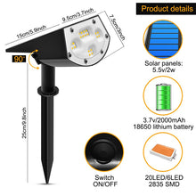 Load image into Gallery viewer, 2in1 Solar Spotlights Outdoor Solar Landscape Lights Waterproof Adjustable Wall Lamp for Patio Pathway Yard Garden Driveway Pool - OZN Shopping