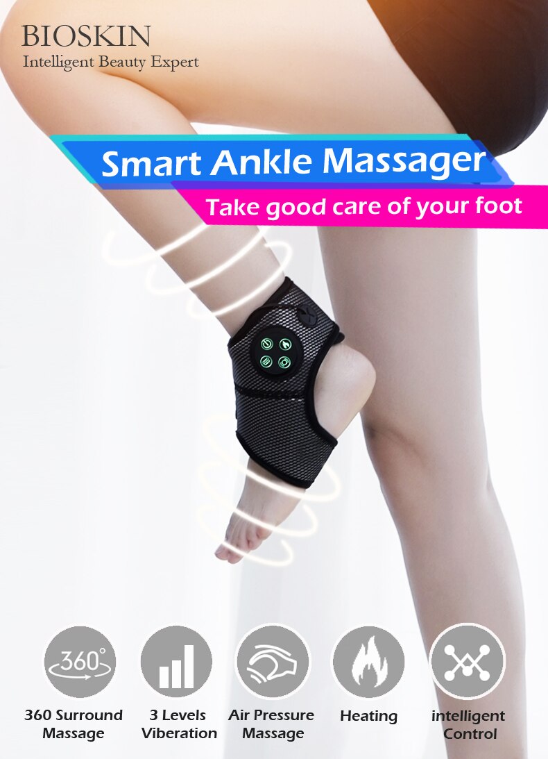 Electric Ankle Foot Massager Vibration Hot Compress Smart Air