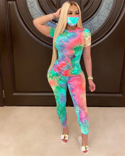 Load image into Gallery viewer, Tie-Dye Clothes Set Women Summer Casual Two Piece Sportswear