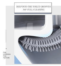 Load image into Gallery viewer, Soft TPR Silicone Head Toilet Brush with Holder Black Wall-mounted Detachable Handle Bathroom Cleaner Durable WC Accessories - OZN Shopping