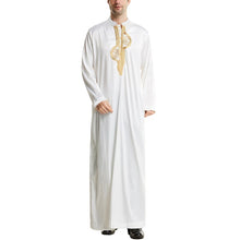 Load image into Gallery viewer, Men Loose Patchwork Muslim Kaftan Robes Islamic Clothing Vintage Long Robes Leisure Long Sleeve Stand Collar Jubba Thobe INCERUN - OZN Shopping