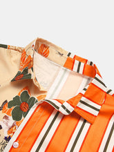 Load image into Gallery viewer, Summer Men's Shirts Ethnic Style Vintage Printing Short Sleeve Loose Korean Clothes Casual Dress Shirts Men Camisa Masculina - OZN Shopping