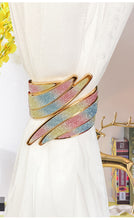 Load image into Gallery viewer, European light luxury curtain strap with metal inlaid diamond buckle