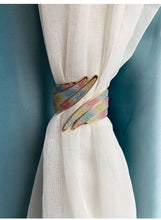 Load image into Gallery viewer, European light luxury curtain strap with metal inlaid diamond buckle