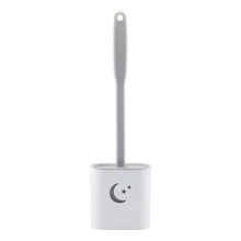 Load image into Gallery viewer, Soft TPR Silicone Head Toilet Brush with Holder Black Wall-mounted Detachable Handle Bathroom Cleaner Durable WC Accessories - OZN Shopping