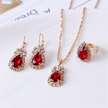 Load image into Gallery viewer, Exquisite Double Heart Necklace Earrings Bracelet Jewelry Set